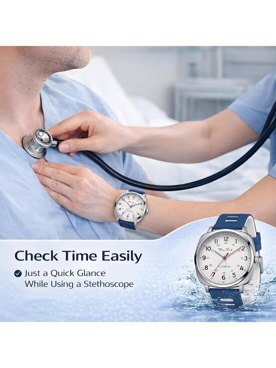 Diaofendi Women\'s Black White Analog Nurse Medical Professional Waterproof Watch main image 5